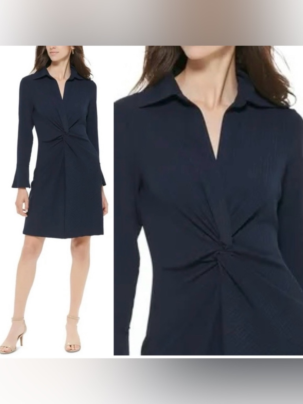 Tommy Hilfiger Womens Petites Ribbed preppy Wear to Work Dress size 10P petite
